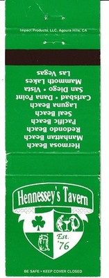Hennesey's Tavern Matchbook Cover Las Vegas 20 Strike icsmc5