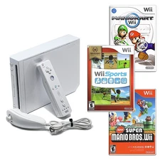Authentic Wii Console White + Pick Games, Controllers & Cords + US Seller