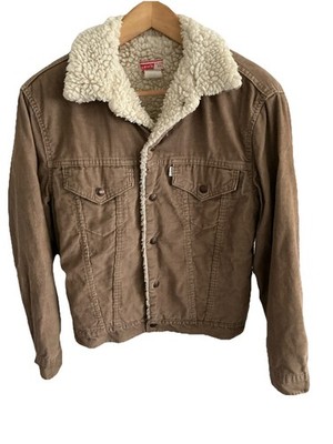 Vintage 70 s 80 s Levi s Cord Sherpa Trucker Jacket Tan Size Small Men s