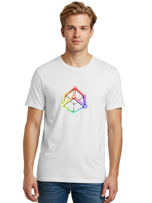 Crystal-Structure Mens Graphic Tee, 100% Cotton, Casual Summer Wear