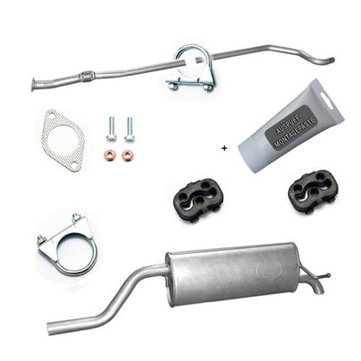 Mittelrohr + Endschalldämpfer Auspuff für Fiat Punto & Grande 1.2i + Zubehör