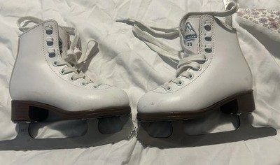 Glacier Size 10J Junior Ice Skates for Youth Kids  White