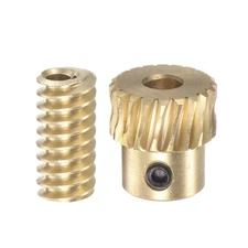 Brass Worm Gear Set 0.5 Modulus 20:1 3.175mm Hole Drive Gear Box Shaft