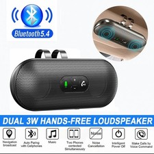 Car Bluetooth Hands-Free Kit with Dual 3W Speakerphone Bluetooth 5.4 Visor Mount