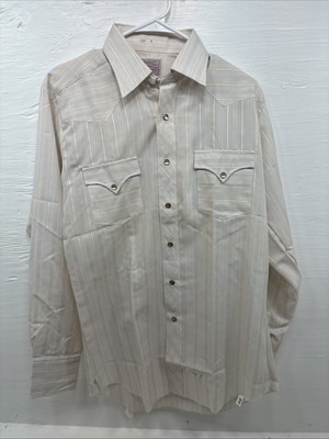 New Men s H Bar C Multicolor Stripe Long Sleeve Pearl Snap 15.5 Medium K-95