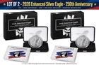 Lot of 2 2026-W American Eagle 1 oz Silver Enhanced Uncirculated Sealed