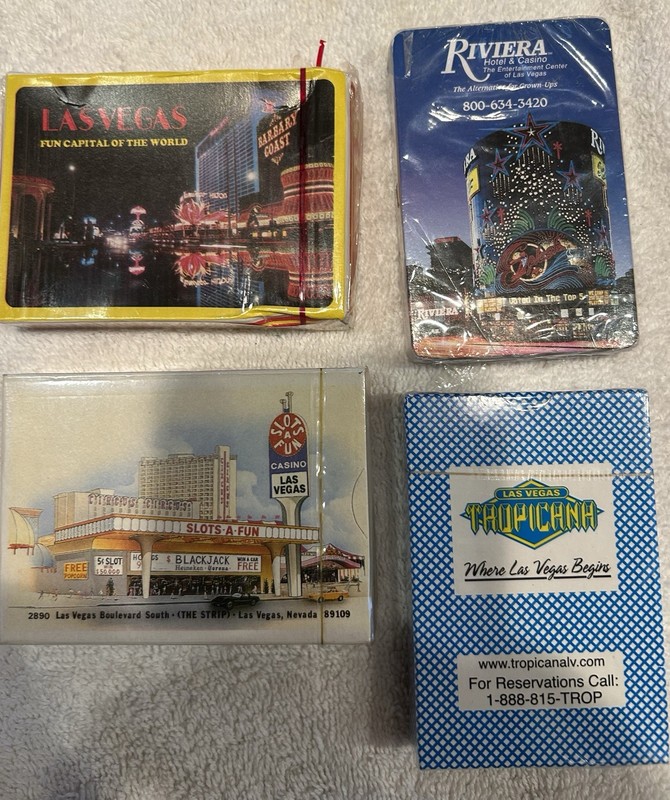 Vintage Las Vegas Casinos Decks Of Cards.  BRAND NEW in wrappers.  4 decks.