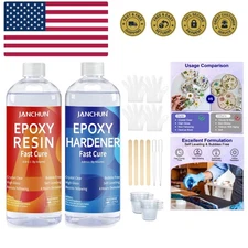 Complete 16oz Epoxy Resin Starter Kit - Fast Drying, Non-Toxic for Art & Jewelry
