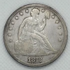 1872 Seated Liberty Dollar $1 Silver Coin VF XF Details Strong Eye Appeal