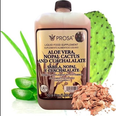 PROSA Aloe Vera, Nopal Cactus, and Cuachalalate Herbal Supplement   33.8 fl oz (