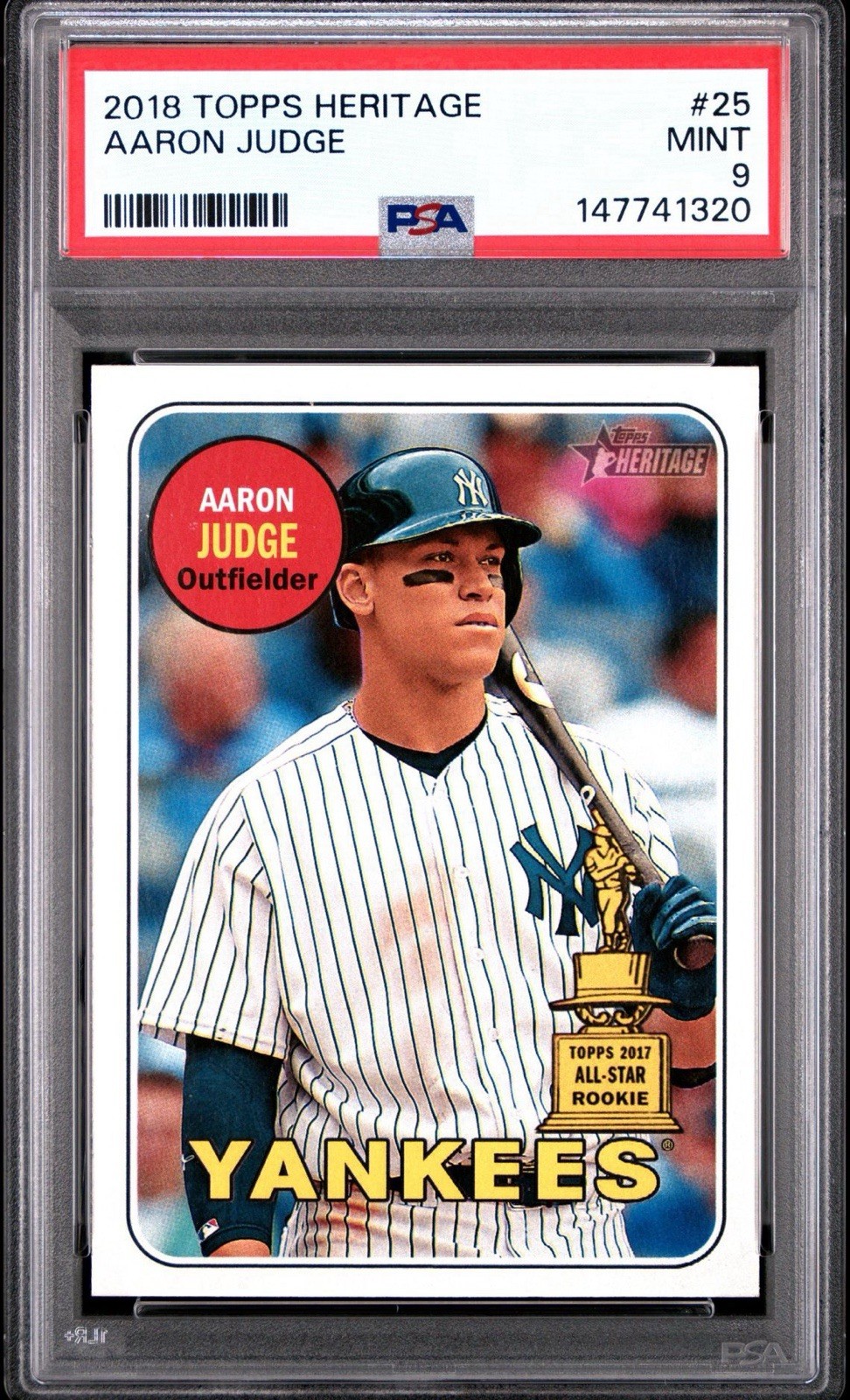 2018 Topps Heritage - Aaron Judge #25 Bat on Shoulder PSA 9