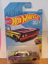 1969 CHEVELLE SS 396 HOT WHEELS ART CARS 10/10 PURPLE 2018-302 50TH ANNIVERSARY 