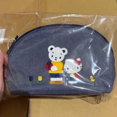Familia x Hello Kitty Denim Pouch Collaboration Neu Ungeöffnet Süße Tasche