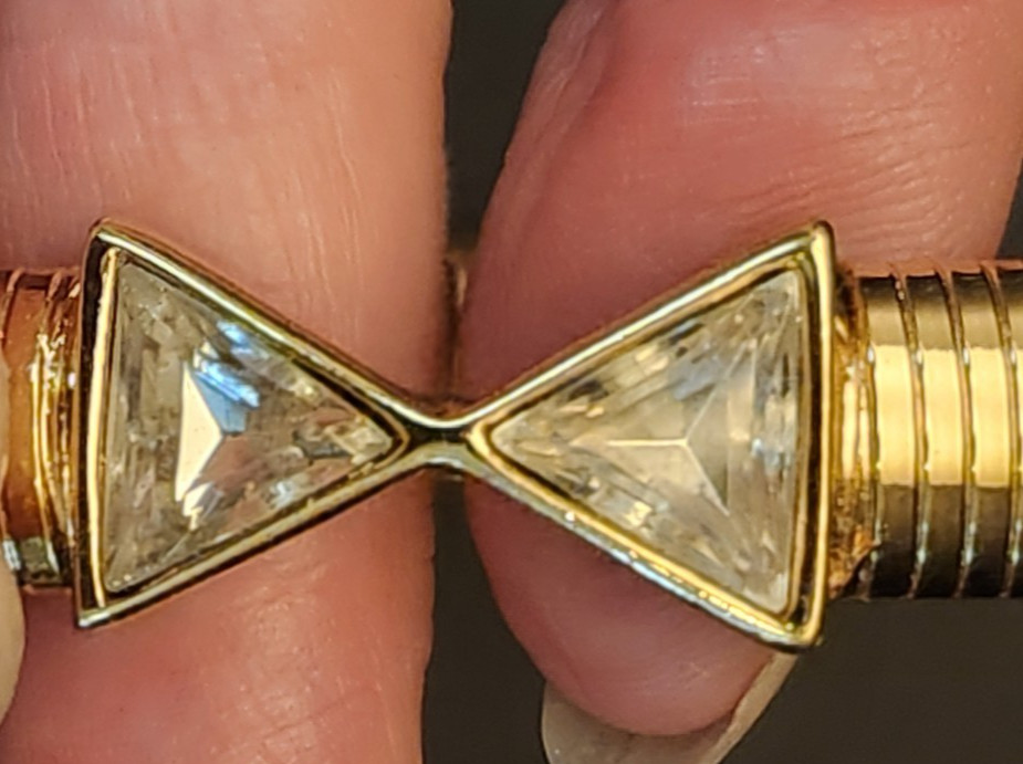 Monet Bangle Bracelet Crystal Bow Decoration Snak… - image 12