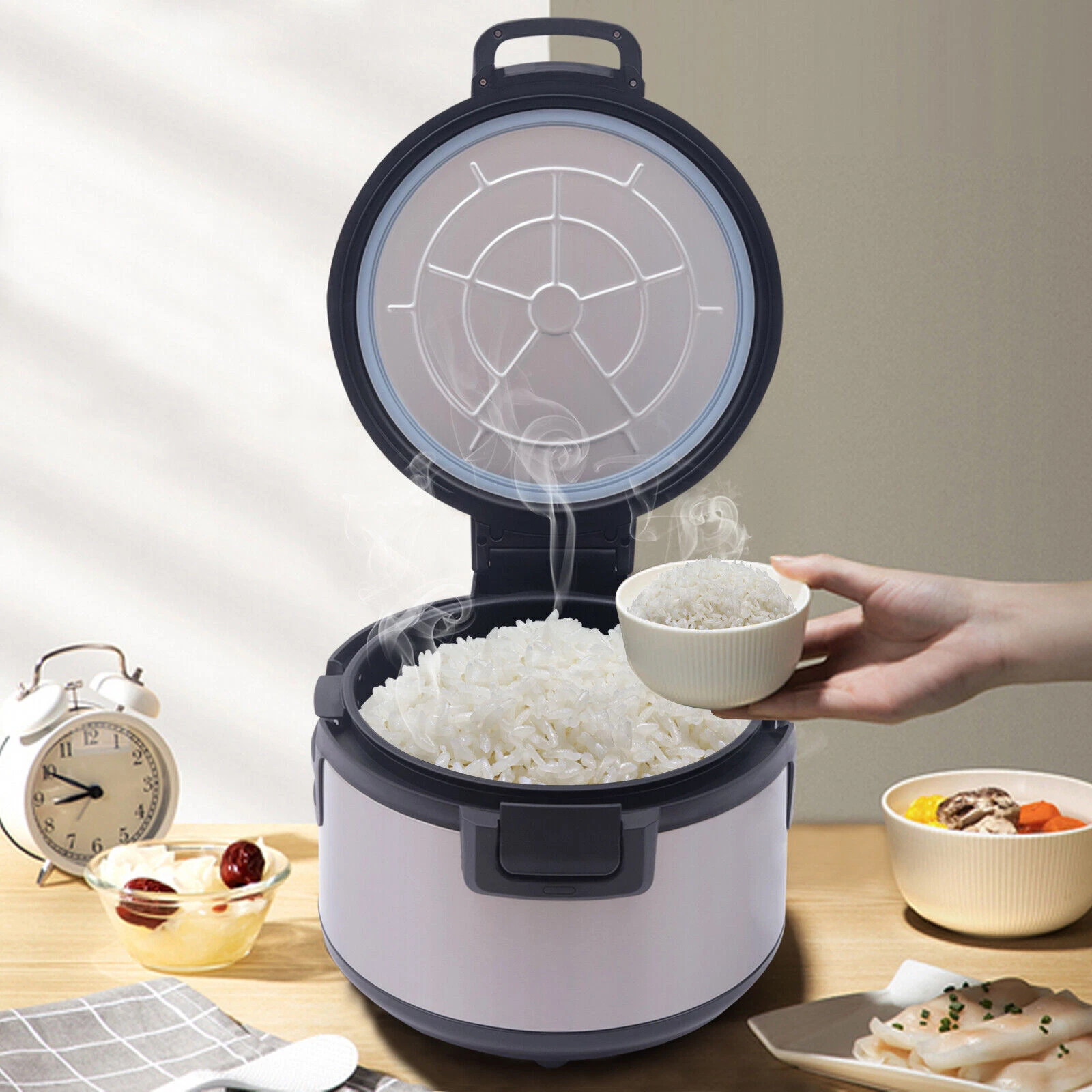 19L Electric Sushi Rice Warmer Commercial Non-stick Inner Pot Rice Warmer 100W