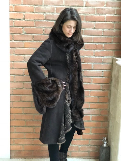 Dennis basso shearling coat sale
