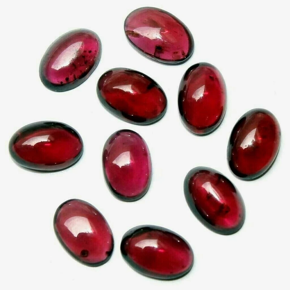 Großhandel Menge Von 6x4mm Oval Cabochonschliff Natürlich Granat Lose Kalibriert - Bild 4 von 4