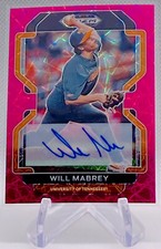 2022 Prizm Draft Picks Will Mabrey Neon Pink Velocity Auto PDP168 - Diamondbacks