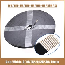Open-ended Timing Belts Black Polyurethane Built-in Steel Wire Synchronous Belt