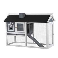 Rabbit Hutch Wood Bunny Cage Run Guinea Pig Hutch for Outdoor Indoor House