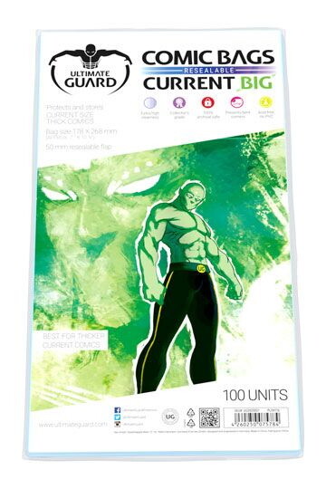 Ultimate Guard Comic Bags Big Wiederverschließbar Current Size (100)