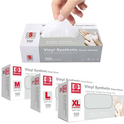 Basic  Vinyl Gloves,Size S M L XL ,QTY 10-2000PCS