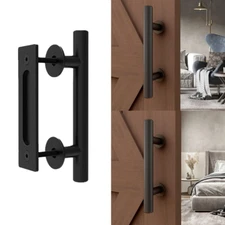 9.4"/12" Sliding Barn Door Pull Handle Heavy Duty Steel Gate Handle 1PC Black