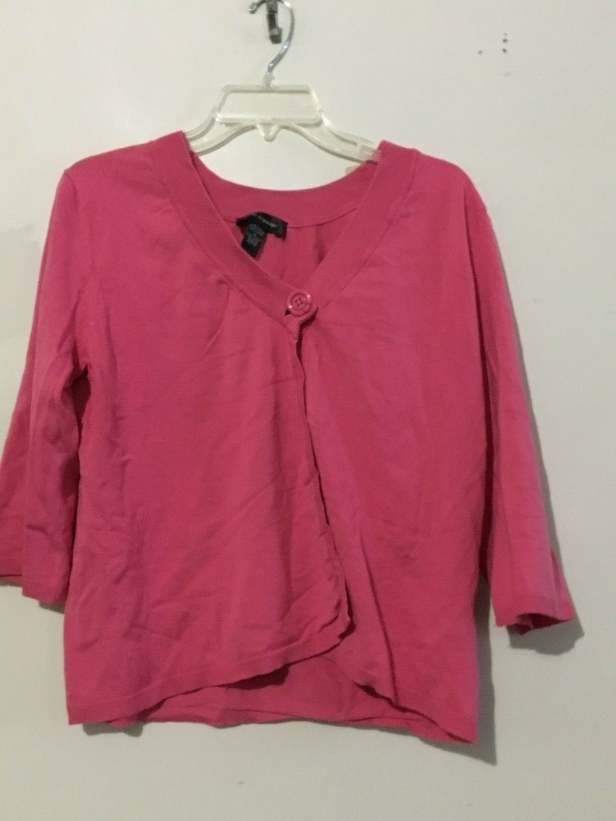Cable & Gauge Silk Blend Pink Cardigan Sweater Top Women Size L Stylish