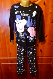 Peppa & George Pig Halloween Glow in the Dark Pyjama Set Age 5 6 Boy Girl Tu Kid