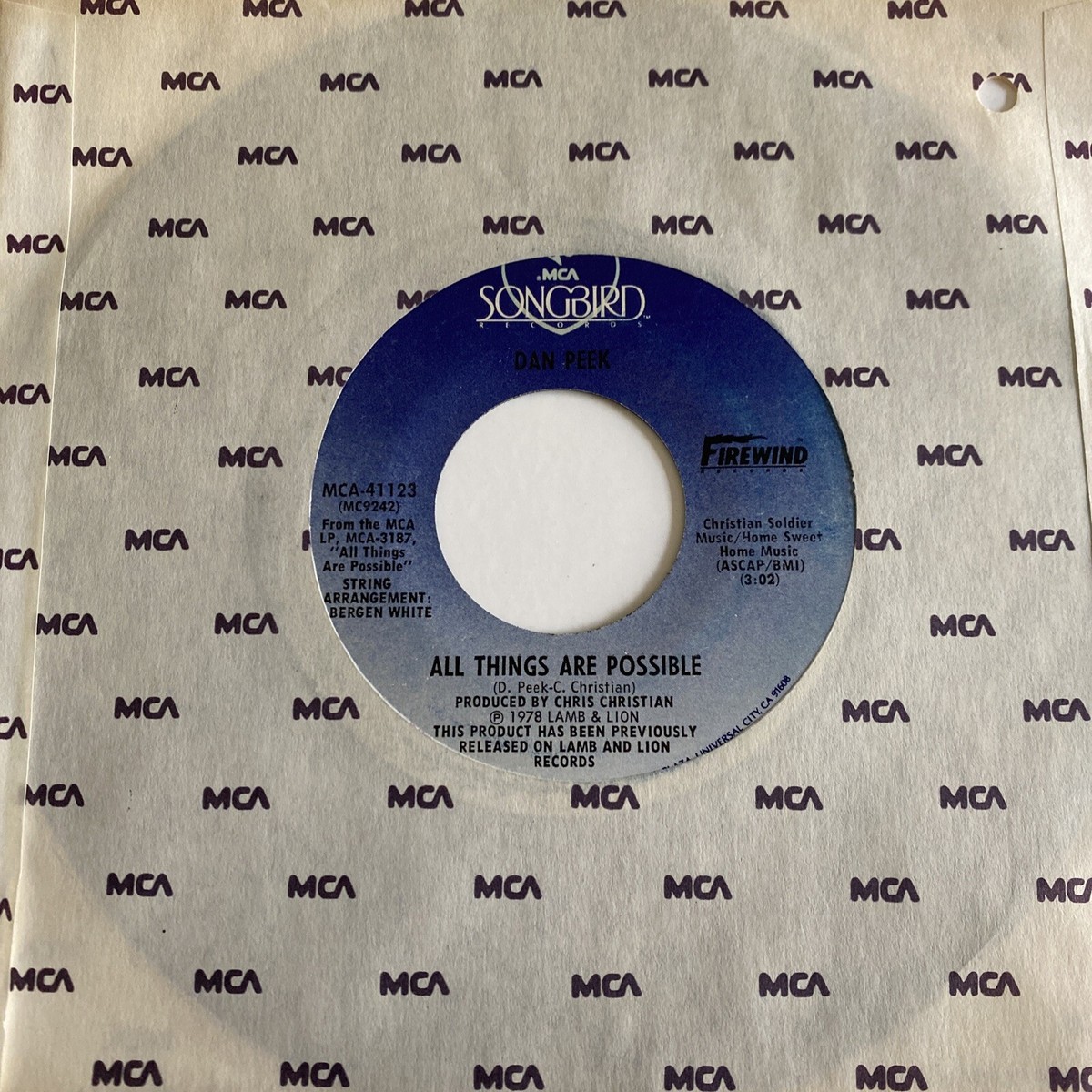 Dan Peek 45 All Things Are Possible / Hometown NEW reissue
