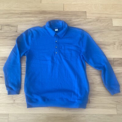 A Brand New Active Joe 1/4 Button Blue Long Sleeve Shirt. Size Medium 