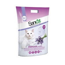 Arena para gatos Sanicat Diamonds aroma lavanda no aglomerada - 15 litros