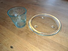 Teelichtglas+Kerzenteller