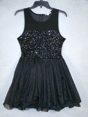 Red Clover Dress Womens Medium 8 10 Black Sleeveless A Line Embellished  Ladies | eBay