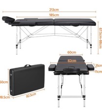 Black massage table / portable foldable beauty bed for beauty therapists etc