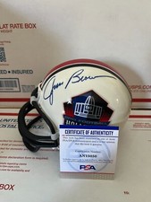 JIM BROWN SIGNED HALL OF FAME  MINI HELMET PSA  AN15050