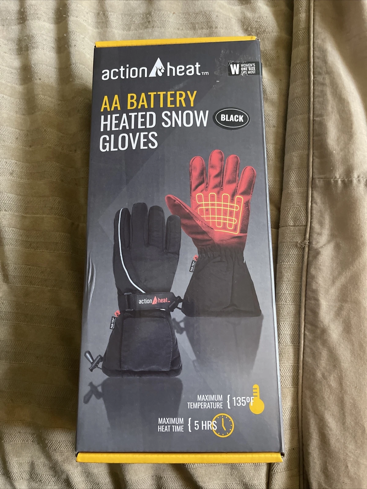 ActionHeat AA Battery Heated Snow Gloves - Womans - One Size Fits Most free ship