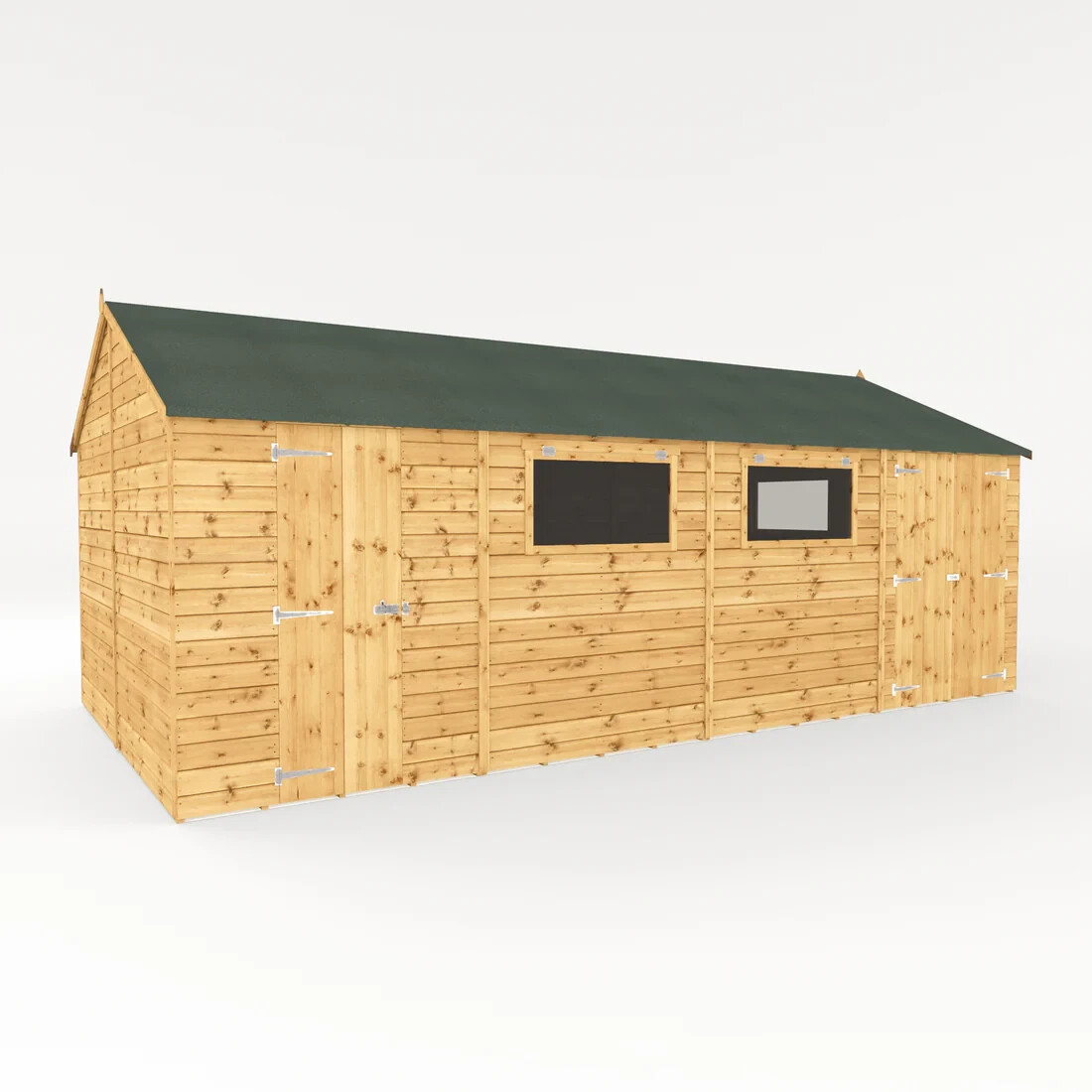 20x10 Wooden Garden Shed Workshop Shiplap Reverse Apex Storage 20ft 10ft