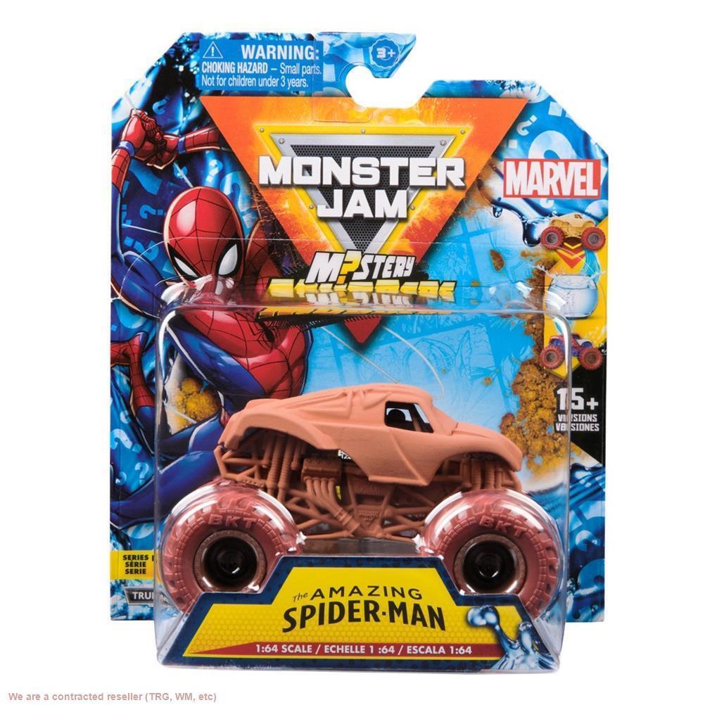 Автомобиль Monster Jam Mystery Mudder, отлитый под давлением в масштабе 1:64 (ЧЕЛОВЕК-ПАУК)