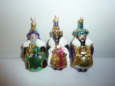 Christmas Glass Poland Taron Collection Wisemen Ornaments 5.25''