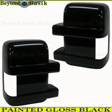 2008-2016 Ford F250-F550Mirror Covers for TOWING w/Turn Signal Hole GLOSS BLACK