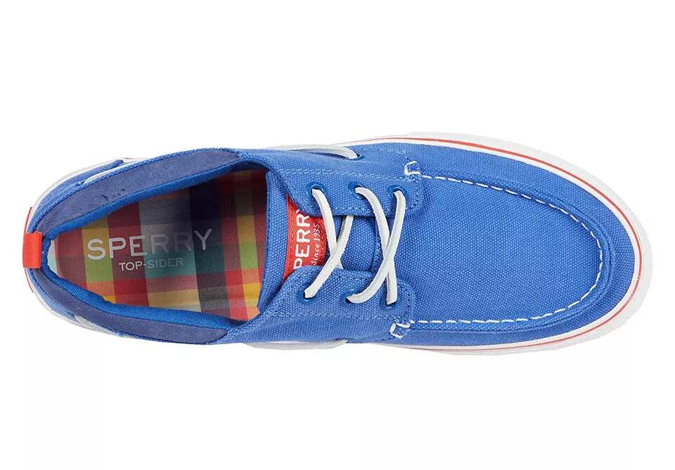 SPERRY BAHAMA 3-Eye SW Canvas BOAT SHOES SIZE 11M BLUE COLOR  display picture 1
