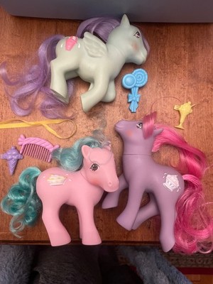 G1 My Little Pony MLP Sundae Best Banana Sherbet Peppermint And Accessories Lot