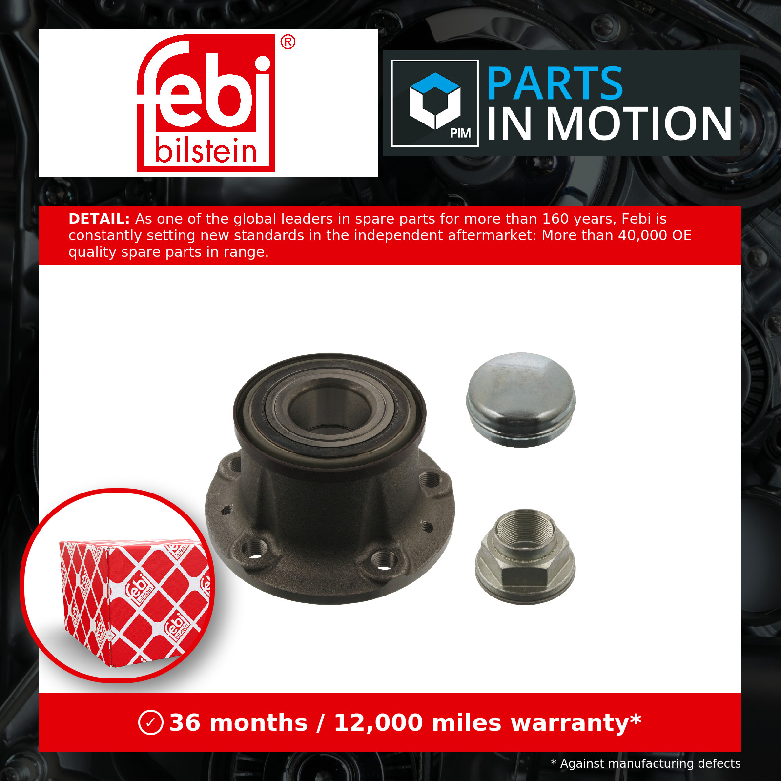 Wheel Bearing Kit Rear 40018 Febi 1606374780 370182 51754942 71753811 Quality - Image 13