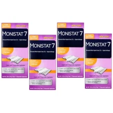 4 Pack Monistat 7 Vaginal Antifungal Cream With Disposable Applicators 1.59Oz Ea