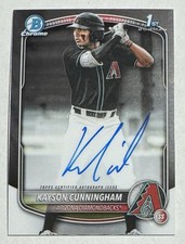 Kayson Cunningham 2025 Bowman Draft Chrome Prospect Auto 1st Bowman CPA-KC