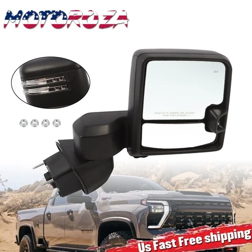 Passenger Side Towing Mirror For Chevy Silverado 2500 3500 GMC Sierra 2019-2023
