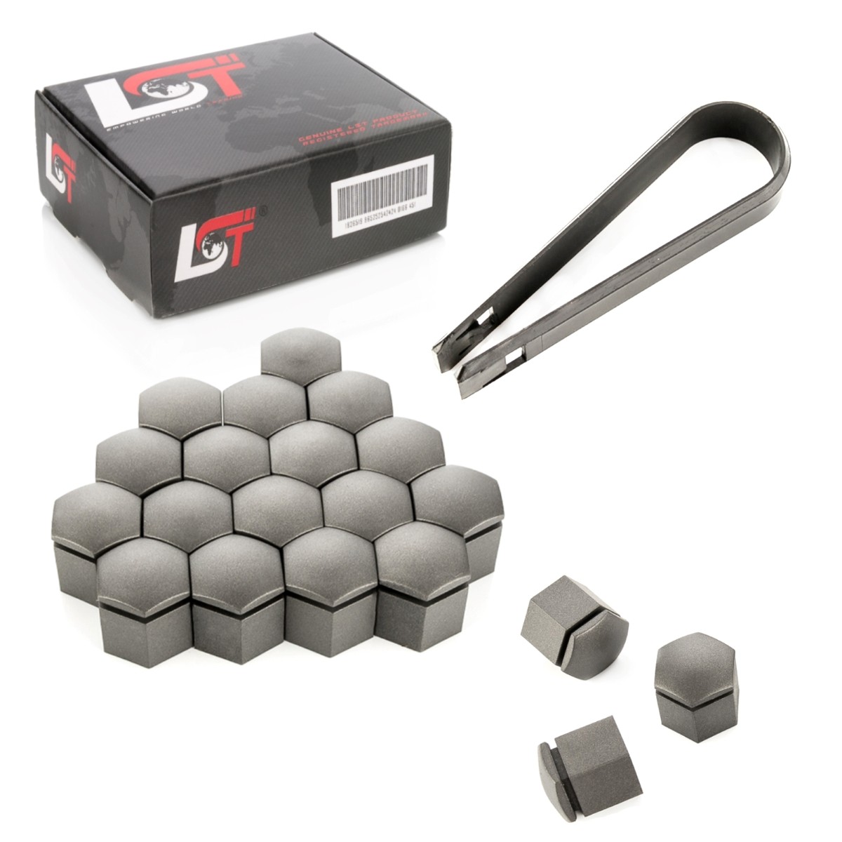 20X Wheel Nut Caps Set Gray 19 Mm For Audi Q2 Q3 Q5 Q7