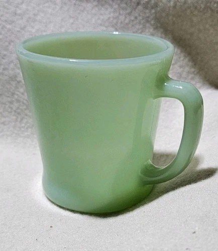 Vintage Fire King Jadeite D Handle Mug Coffee Cup Anchor Hocking Logo USA