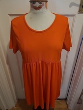 Ladies Boohoo Size 20 Orange Short Sleeved Dress